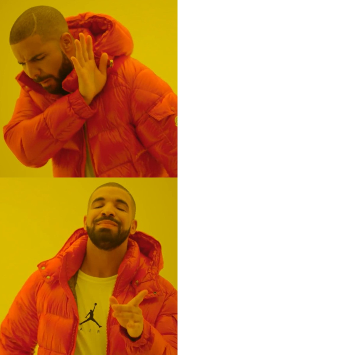 Drake Hotline Bling meme about Glamnetic