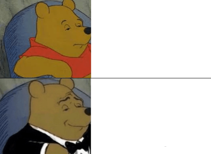 Tuxedo Winnie The Pooh meme about Glamnetic
