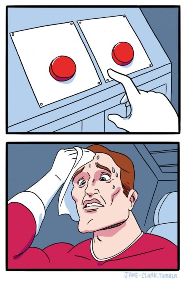 Two Buttons meme about Glamnetic